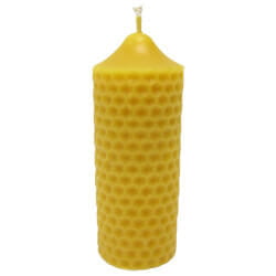 Beeswax Candle: Bee Cylinder Beeswax Candle: Bee Cylinder