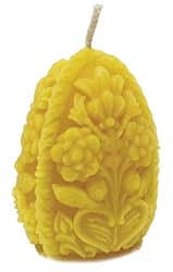 Beeswax Candle: Carved Egg